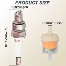 ZAMDOE A7TC Spark Plug A7RTC CR7HSA CR7HSA 4549 for GY6 Engine 50cc 70cc 90cc 100cc 110 125 150cc Motorcycle Scooter Go Kart for Kazuma for Roketa for Sunl