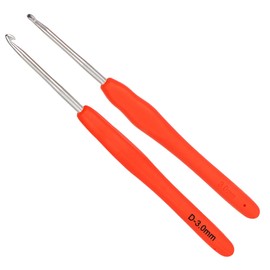 Coopay Crochet Hooks 3.0 mm, Pack of 2 Small Crochet Hooks for Amigurumi and Fine Crochet, Lace Crochet Hooks with Soft Grip, Small Crochet Hooks, Ergonomic TPR Handle Crochet Hooks, 3.0 mm