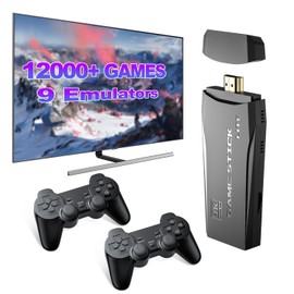 Wireless Retro Game Consoles,Super Console S2 Nostalgia Stick Game, Compatible with 9 Classic emulators, Built-in 12000+ Games Plug&Play, Dual 2.4G Wireless Controllers Handheld Game Stick