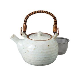 Ale-net Teapot, Soil Bottle, 5.9 x 4.7 inches (15 x 12 cm), 40.6 fl oz (1300 cc), Cyan Powder, No. 8, Soil Bottle (Stainless Steel Tea Strainer), Ceramic, Mino Ware, Made in Japan