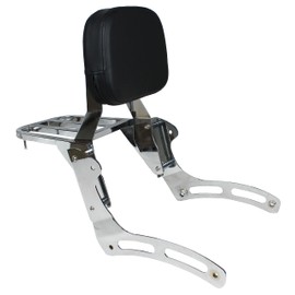 YHMOTO Passenger Backrest Sissy Bar with Luggage Rack for Kawasaki Vulcan 900 VN900 Classic Custom 1996-2023 (Chrome)
