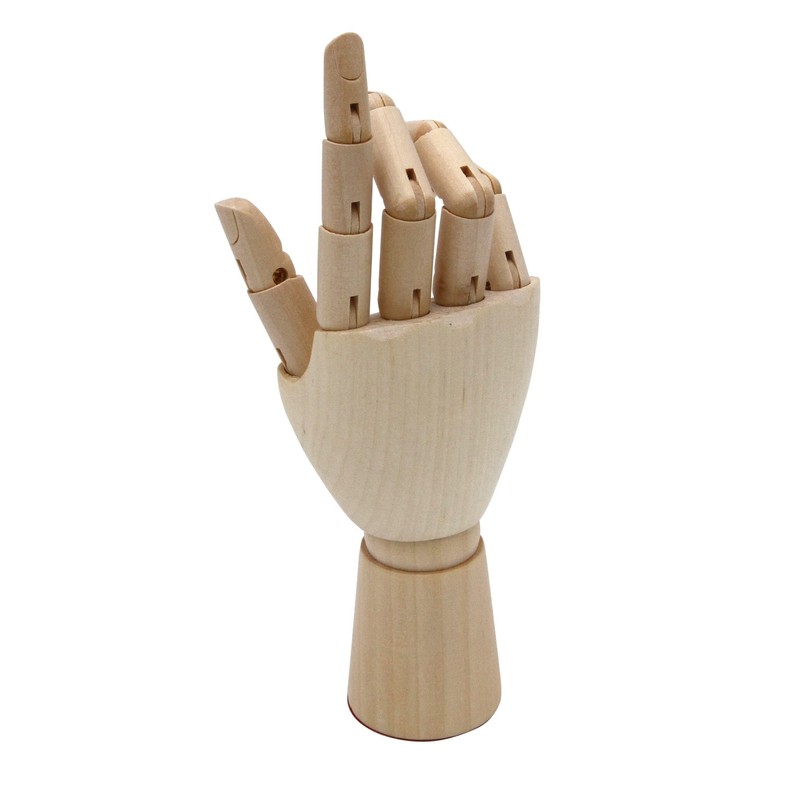 Paintersisters Link hand, 18 cm, right, wooden hand, movable, model