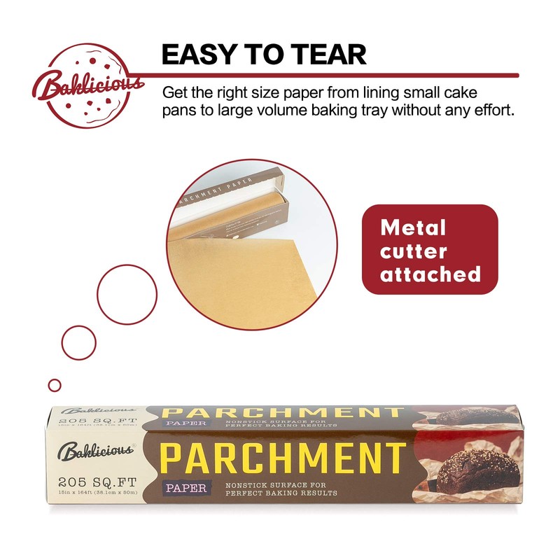 Unbleached Parchment Paper Roll for Baking, 2 Pack of 15