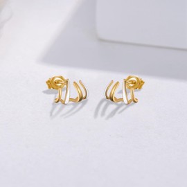 Claw Earrings for Women 925 Sterling Silver Triple Hoop Earrings Illusion Earrings Claw Jewelry Gifts for Women