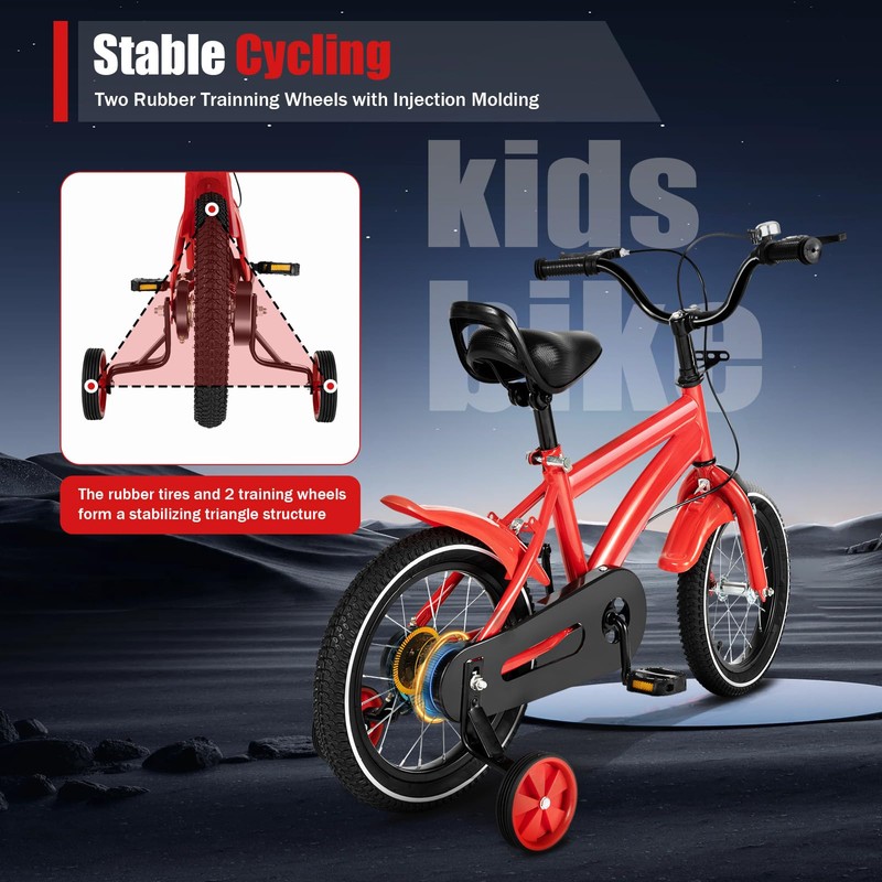 YIYIBYUS 14" Kids Bike, 14 inch Children's Bicycle with Training