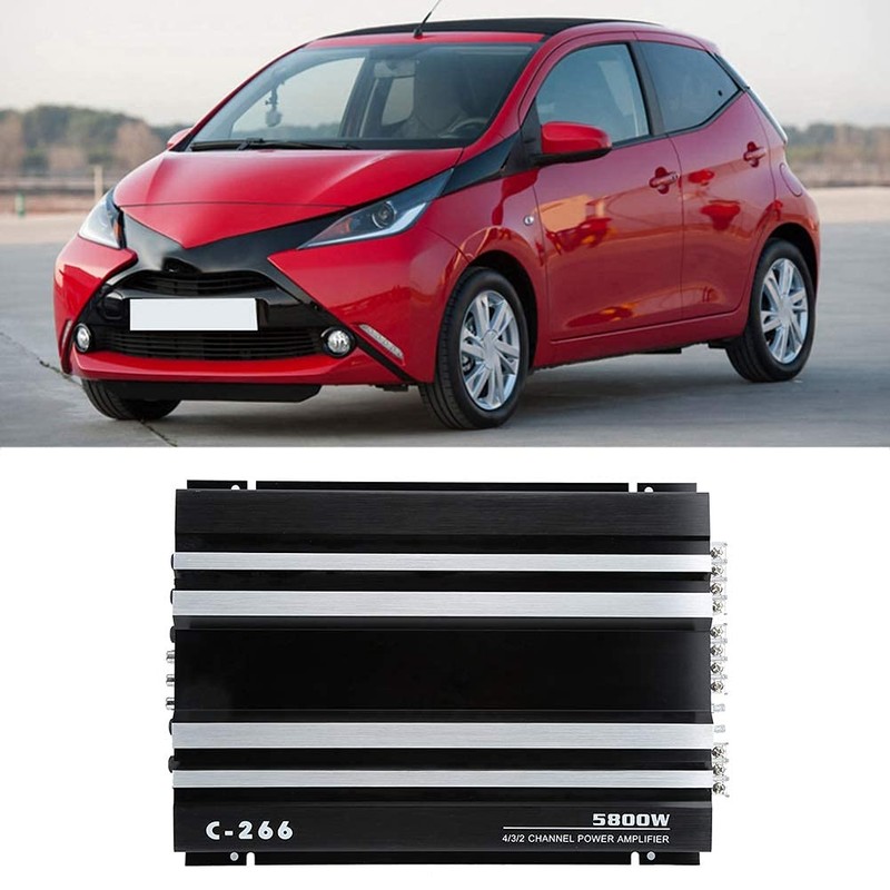 Qiilu 5800W 12V High-Power Car Amplifier, Hi-Fi Portable Audio Stereo