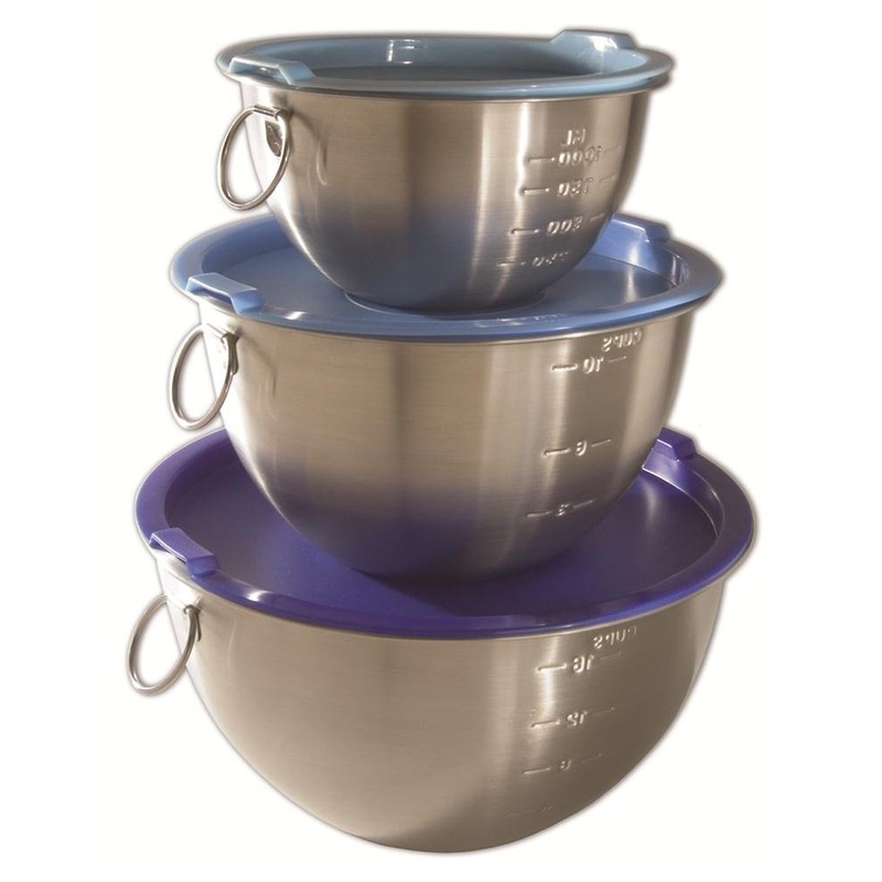 Tovolo Stainless Steel Mixing Bowls with Lid Set of 3