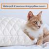 SM Decor 2 Pack Quilted Waterproof Pillow Protectors, White Bed