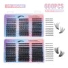 Kit De Extensión Lash Diy Lash Clusters 8-16mm 600 Pcs