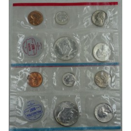 1964 P & D US Mint Set Uncirculated 10 Coins w/ 90% Silver OGP Envelope