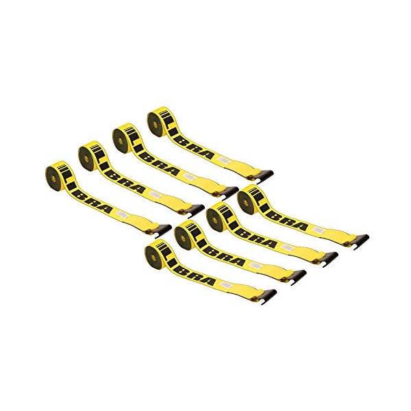 LIBRA (8) 4" X 30' Winch Strap W/Flat Hooks Flatbed