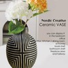 Black and White Vase Home Décor, Modern Ceramic Geometric Vase
