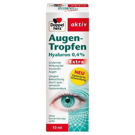 Doppelherz Doppelherz Augen-Tropfen Hyaluron 0,4% – Medizinprodukt mit lindernder Wirkung bei trockenen und gereizten Augen – 10 ml sterile Lösung