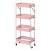 Origami 4 Tier Foldable Powder-Coated Metal Cart with Caster Wheels