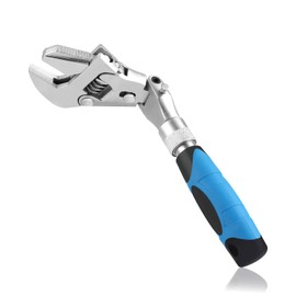 Petyoung Retractable Wrench, Adjustable Ratchet Wrench with 180° Rotating Head Crescent Wrenches Cr-V Chrome Vanadium Steel