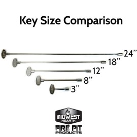Midwest Hearth Midwest Hearth Universal Valve Key for Gas Fire Pits and Fireplaces - Polished Chrome (8-Inch)