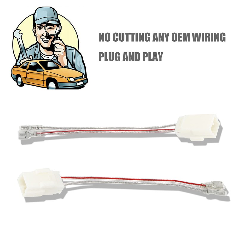 RED WOLF Door Speaker Wiring Harness Adapter 2 PCS Replacement