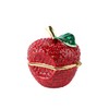 QIFU Classical Red Apple Style Enameled Trinket Box Hinged, Unique