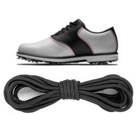 NDTEZUGT Polyester Golf Shoelaces for FootJoy Golf Sports Shoe, 3/32‘’(2.5mm) Thin Dress Oxford Shoe Laces Replacement Strings (Black, 28"/70cm)