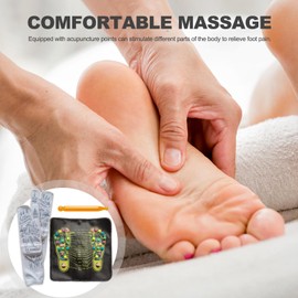 Foot Massage Mat, Foot Reflexology Mat, Acupuncture Mat for Feet, Foot Acupressure Mat for Elderly People and Office Workers Relieves Fatigue, with Massage Socks and Massage Stick (35 * 35cm)