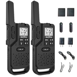 Two BelFone Long Range Walkie Talkies-20 Channels Professional Two Way Radio,IP54 Waterproof Walkie Talkies for Adults,with Flashlight, Stopwatch,Compass,Radio and SOS Sire,Support VOX Function