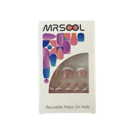 MRSCOL Press on Toenails Short,Pink Color White French Tips Toenail Press ons Square for Women,Fit Perfectly Press on Toe Nails with Glue, Fake Toenails Short Reusable 30pcs Nail Kit with Glue