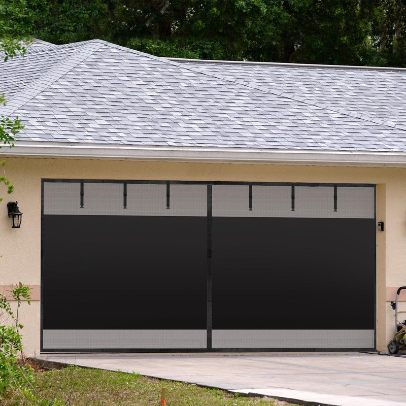 SmoothNovelty Privacy Magnetic Garage Door Screen for 2 Car Garage