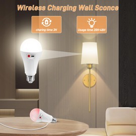 onffo Battery Operated Wall Sconce Set of Two, Dimmable Sconces Wall Decor, Rechargeable Wall Lamp for Bedroom, Living Room, Gold