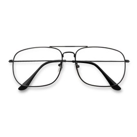 Kelens Glasses Without Prescription for Men Women Metal Frame Clear Lens Nerd Glasses Retro Square Fake Glasses Decorative Glasses, black