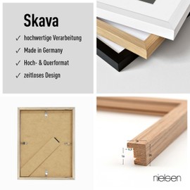 nielsen Skava Wooden Photo Frame with Mount 6 x 8 inch (15 x 20 cm) Oak Photo Frame for Standing and Hanging in Portrait & Landscape Format