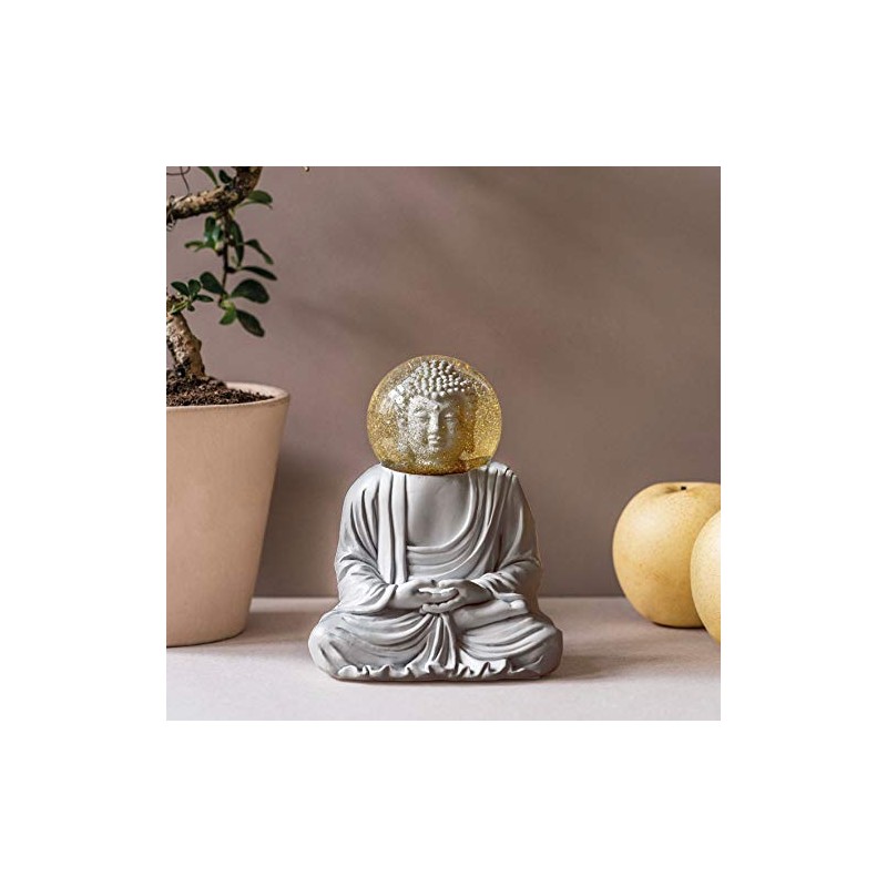 DONKEY Summerglobe - The Grey Buddha Decorative Figure with Snow