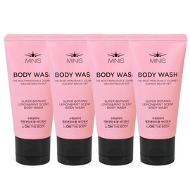 LG Household & Health Care (4 Pieces) LG Minis Super Botanic Lemon & Mint Scented Body Wash 50ml / Mini Travel Size / (4개)엘지 미니스 수퍼보타닉 레몬앤민트향 바디워시 50ml /미니 여행용