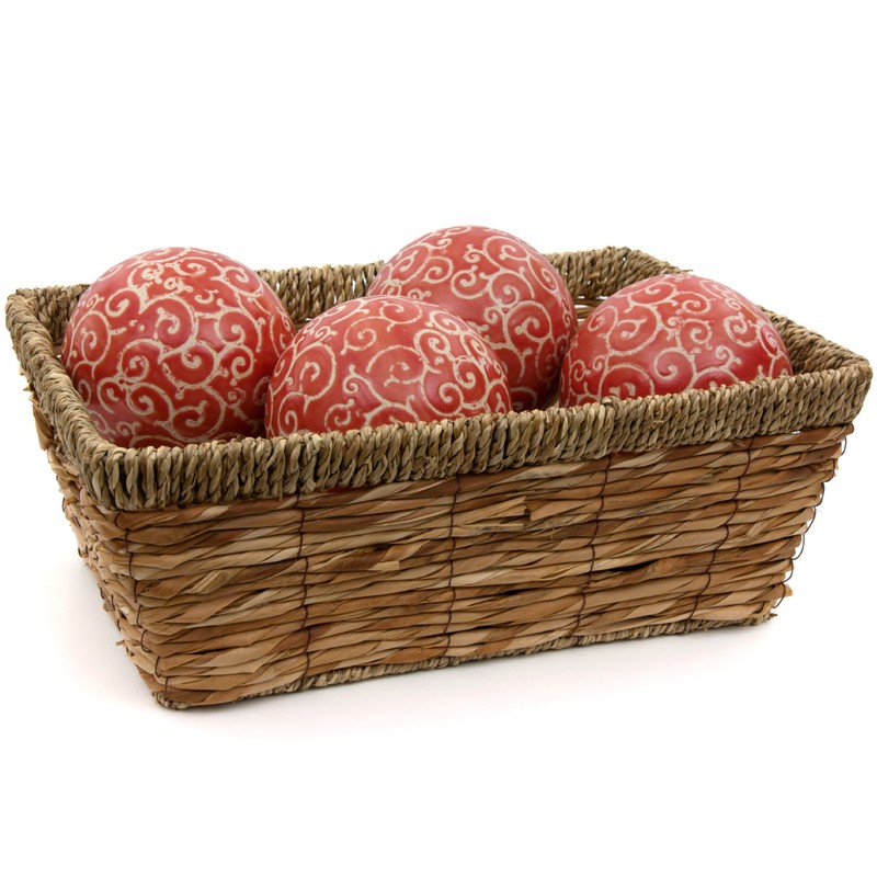 Red Lantern 4" Porcelain Ball Set - Set of 4