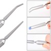 WANDIC Cross Locking Tweezers Bent & Straight Reverse Action Stainless