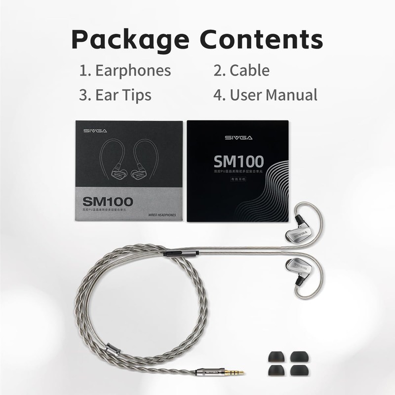 SIVGA SM100 Wired Earbuds with Mic, Zinc Alloy HiFi IEM