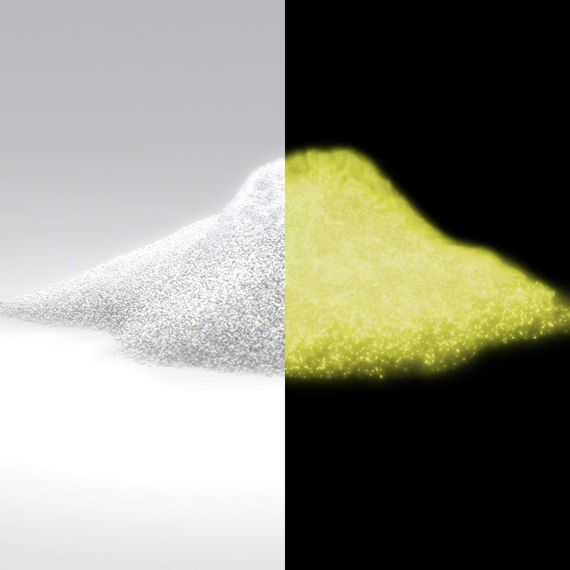 TFC Luminous Powder Yellow, 100 g, Photoluminescent Pigments, Charging with