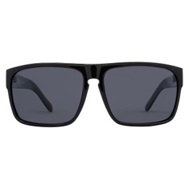 CARVE Vendetta Polarized Sunglasses – Gloss Black Rectangular Frame with Grey Lenses for Everyday Edge
