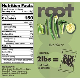 Root Foods SixMix Chips, Natural Veggie Snack, Non-GMO Vegetable Crisps, Good for Adults, Kids, Vegan, Gluten Free, Halal (SixMix)