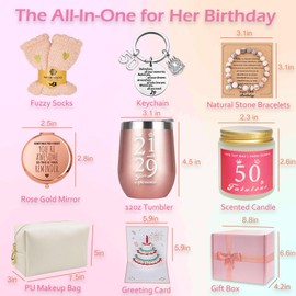 50th Birthday Gifts For Women, 50 Year Old Birthday Gifts For Women, Happy 50th Birthday Basket Gifts Box for Best Friends Female Mom Wife Daughter Sister Her Girlfriend Coworker Bestie Women Birthday