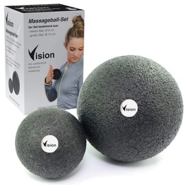 Vision Massageball-Set I 6+10cm I umweltfreundliches & langlebiges Material I Selbstmassage für Faszien I Lösen von Verspannungen I Triggerpunkt-Therapie I schelle Regeneration I von Profis empfohlen