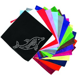 Dog in the Closet, Dolphin (Rhinestone) - Rhinestone Dog Bandana - Choice of Color