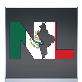 NL Nuevo Leon Bandera Mexico Sticker Decal Calcomania (24"x13.7")