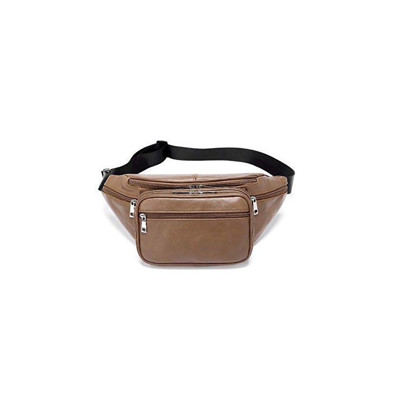 Genuine Leather Large 7 Pocket Waist Pack with Organizer, Card