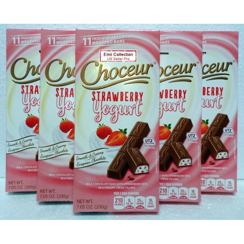 Choceur Strawberry Yogurt Smooth & Creamy European Chocolate 7.05oz 200g
