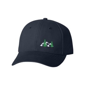 Go All Out One Size Navy Baseball Left Panel Mountain Scene The Great Outdoors Pines Embroidered Dad Hat Structured Cap