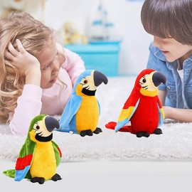 NICEYEA Cute Talking Parrot Toy Electronic Record Bird Toy Repeat What You Say Waving Wings Funny Plush Bird Toy Christmas Birthday Gift for Kids Children