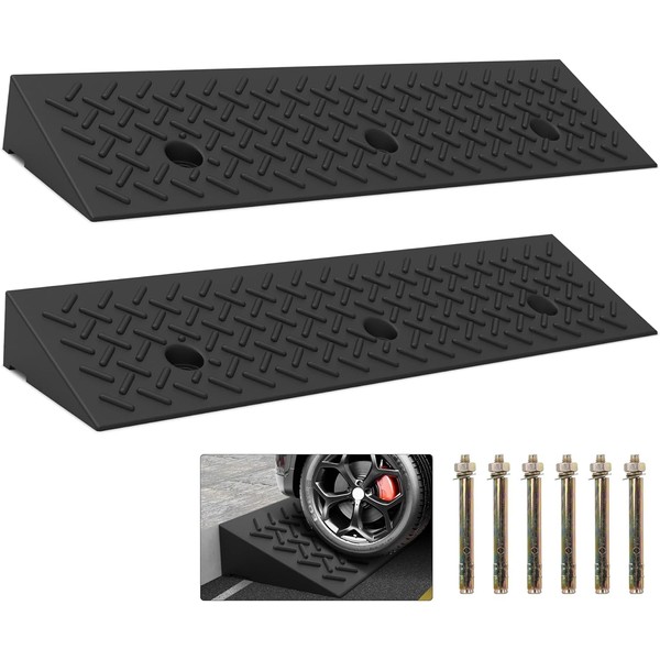 2 Pcs 2" Rise Rubber Curb Ramp Threshold Ramps,2" H