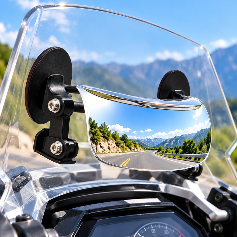 180° Wide-Angle Motorcycle Rearview Mirror for Blind Spot Visibility –