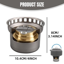 Titanium Alcohol Stove Spirit Burner Outdoor Wood Stove with Stands Brackets Camping Multi-Fuels Ultralight Backpacking (Furnace only) camping alcohol heater