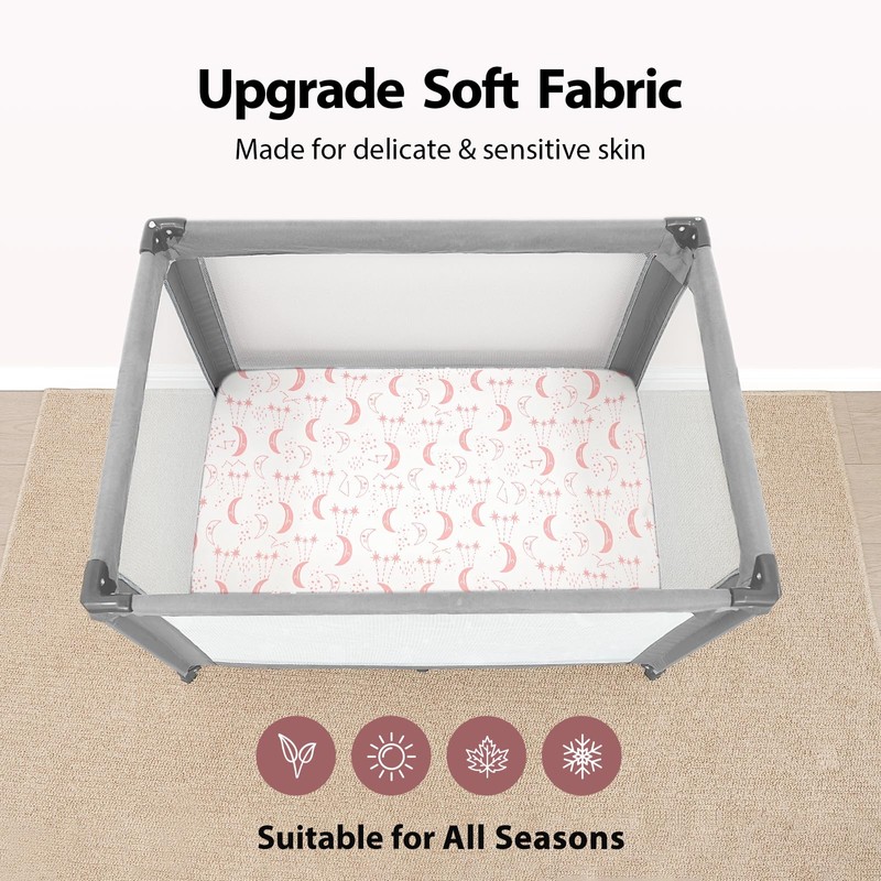 Unnivoll Travel Cot Sheets 95 x 65 cm Fitted Super